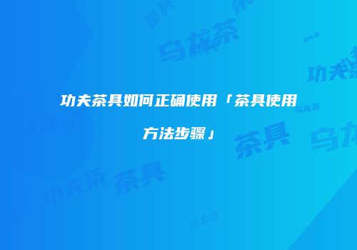 功夫茶具如何正确使用「茶具使用方法步骤」
