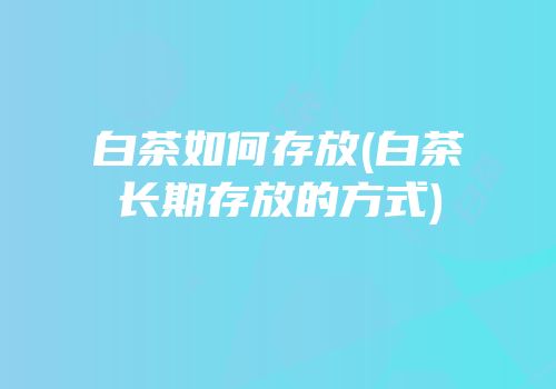 白茶如何存放(白茶长期存放的方式)