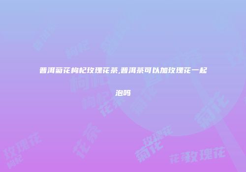 普洱菊花枸杞玫瑰花茶,普洱茶可以加玫瑰花一起泡吗