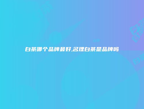 白茶哪个品牌最好,名理白茶是品牌吗