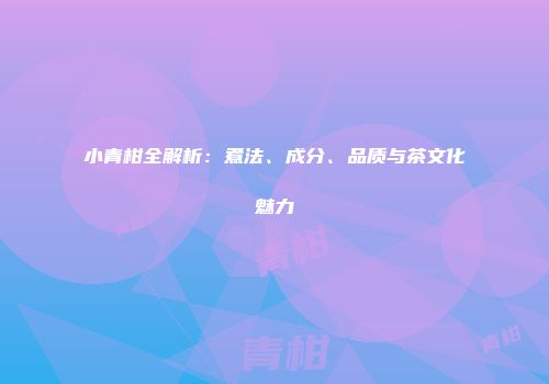 小青柑全解析：煮法、成分、品质与茶文化魅力