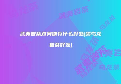 武夷岩茶对身体有什么好处(喝乌龙岩茶好处)