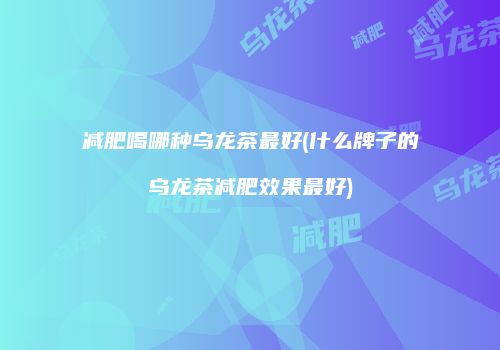 减肥喝哪种乌龙茶最好(什么牌子的乌龙茶减肥效果最好)