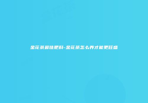 金花茶最佳肥料-金花茶怎么养才能更旺盛