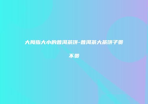大拇指大小的普洱茶饼-普洱茶大茶饼子贵不贵