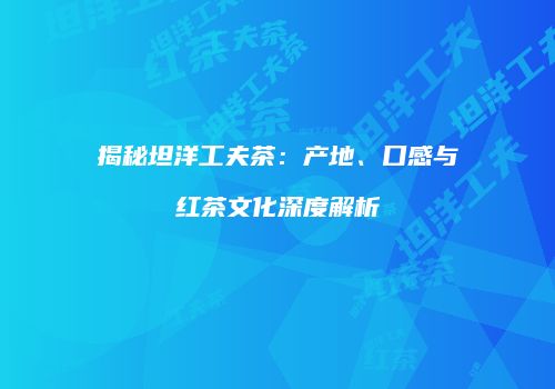 揭秘坦洋工夫茶：产地、口感与红茶文化深度解析