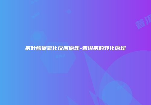 茶叶酶促氧化反应原理-普洱茶的转化原理