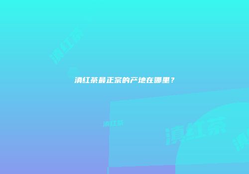 滇红茶最正宗的产地在哪里？