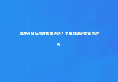 怎样分辨冰岛普洱茶真伪？专家教你识别正宗茶叶