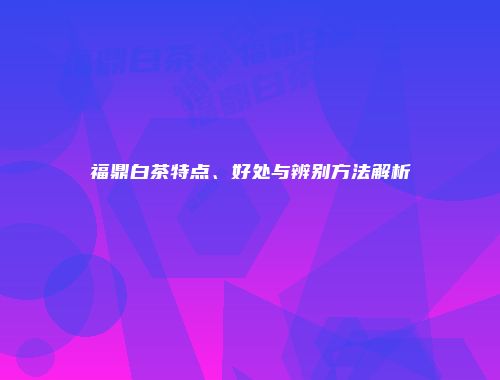 福鼎白茶特点、好处与辨别方法解析