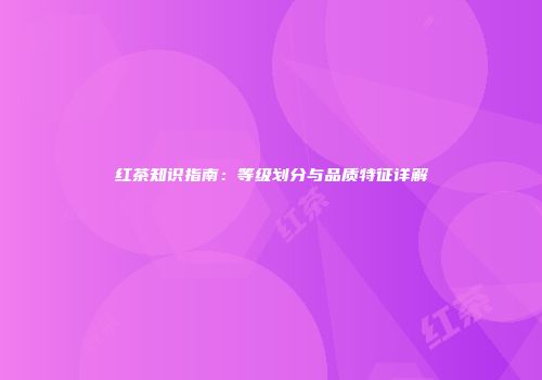 红茶知识指南：等级划分与品质特征详解