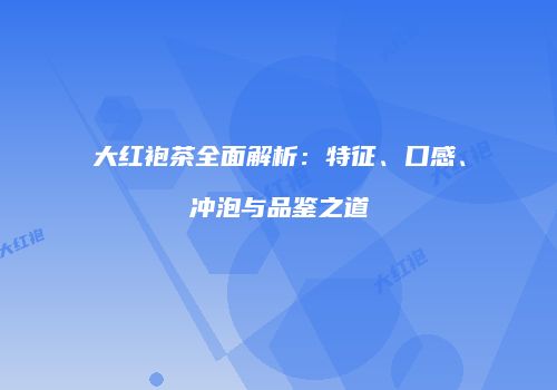大红袍茶全面解析：特征、口感、冲泡与品鉴之道
