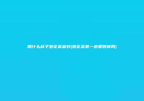 用什么杯子泡花茶最好(泡花茶第一泡要倒掉吗)