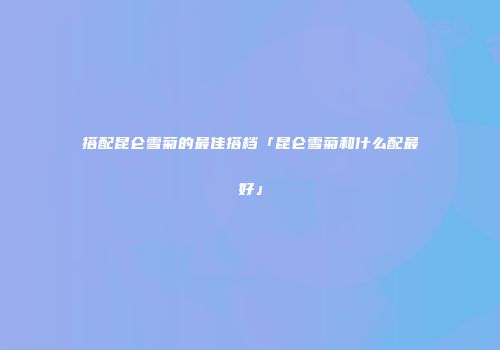 搭配昆仑雪菊的最佳搭档「昆仑雪菊和什么配最好」