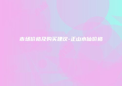 市场价格及购买建议-正山水仙价格