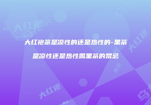 大红袍茶是凉性的还是热性的-黑茶是凉性还是热性喝黑茶的禁忌