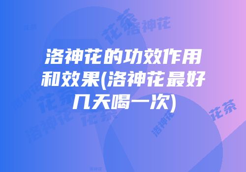 洛神花的功效作用和效果(洛神花最好几天喝一次)