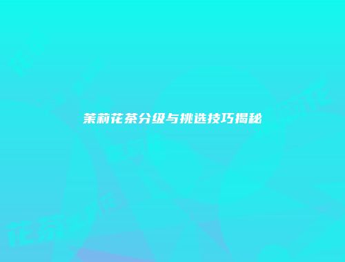 茉莉花茶分级与挑选技巧揭秘