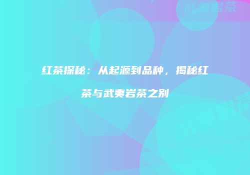 红茶探秘：从起源到品种，揭秘红茶与武夷岩茶之别