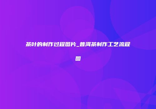 茶叶的制作过程图片_普洱茶制作工艺流程图