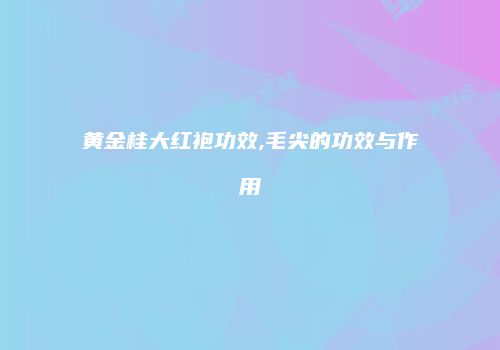 黄金桂大红袍功效,毛尖的功效与作用
