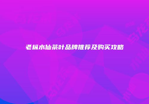 老枞水仙茶叶品牌推荐及购买攻略