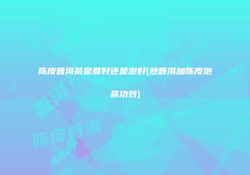 陈皮普洱茶是煮好还是泡好(熟普洱加陈皮泡茶功效)
