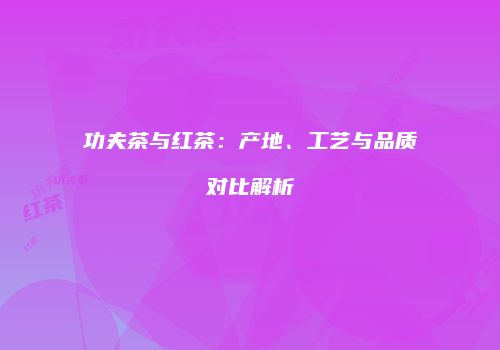 功夫茶与红茶：产地、工艺与品质对比解析