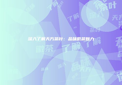 深入了解天方茶叶：品味徽茶魅力