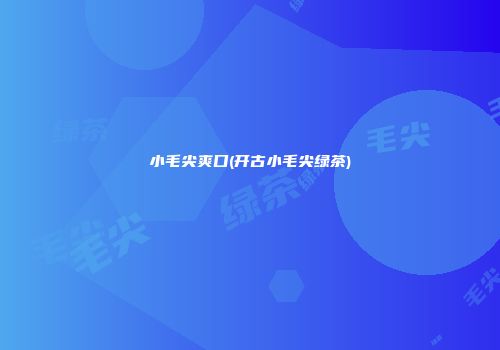 小毛尖爽口(开古小毛尖绿茶)