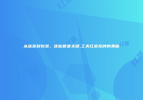 从选茶到包装，这些都是关键,工夫红茶挂牌的奥秘