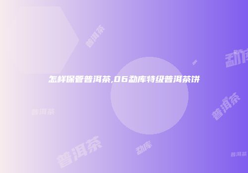 怎样保管普洱茶,06勐库特级普洱茶饼