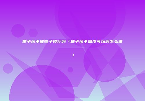 柚子茶不放柚子皮行吗「柚子茶不加皮可以吗怎么做」