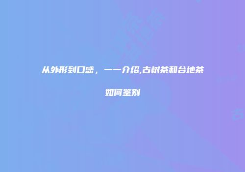 从外形到口感，一一介绍,古树茶和台地茶如何鉴别
