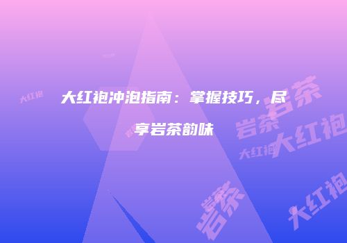 大红袍冲泡指南：掌握技巧，尽享岩茶韵味