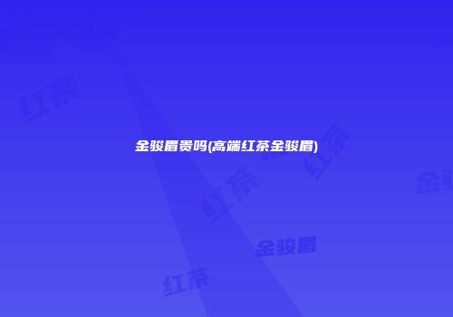 金骏眉贵吗(高端红茶金骏眉)