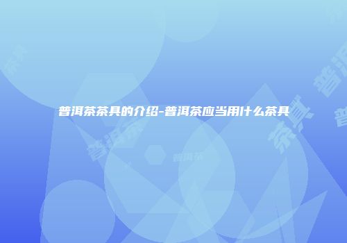 普洱茶茶具的介绍-普洱茶应当用什么茶具