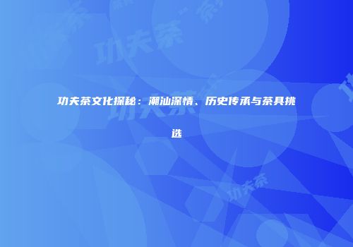 功夫茶文化探秘：潮汕深情、历史传承与茶具挑选