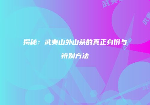揭秘：武夷山外山茶的真正身份与辨别方法