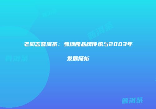 老同志普洱茶：邹炳良品牌传承与2003年发展探析