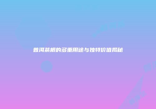 普洱茶根的多重用途与独特价值揭秘