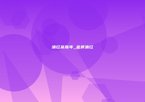 滇红茶陈年_金芽滇红