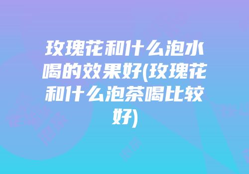 玫瑰花和什么泡水喝的效果好(玫瑰花和什么泡茶喝比较好)