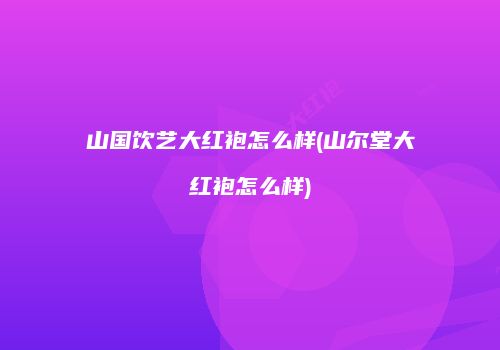 山国饮艺大红袍怎么样(山尔堂大红袍怎么样)
