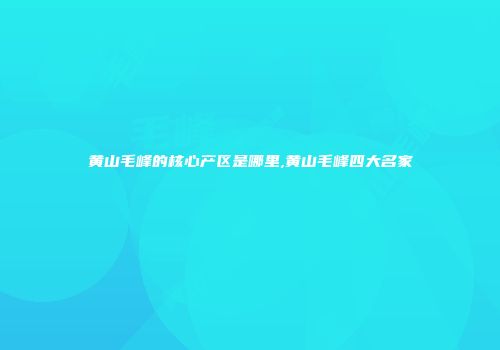 黄山毛峰的核心产区是哪里,黄山毛峰四大名家