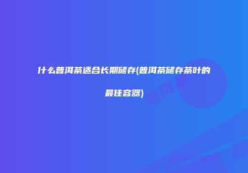 什么普洱茶适合长期储存(普洱茶储存茶叶的最佳容器)
