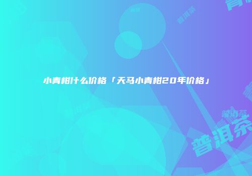 小青柑什么价格「天马小青柑20年价格」