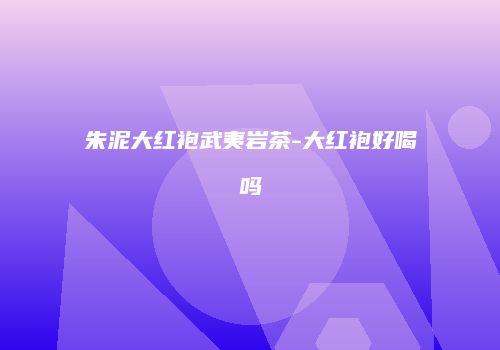 朱泥大红袍武夷岩茶-大红袍好喝吗