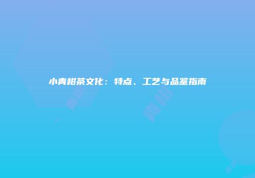 小青柑茶文化：特点、工艺与品鉴指南