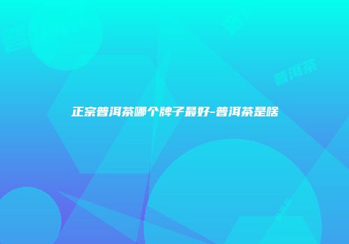 正宗普洱茶哪个牌子最好-普洱茶是啥